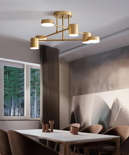 Luxury Gold Orb Chandelier LED Ceiling Light 6-Light