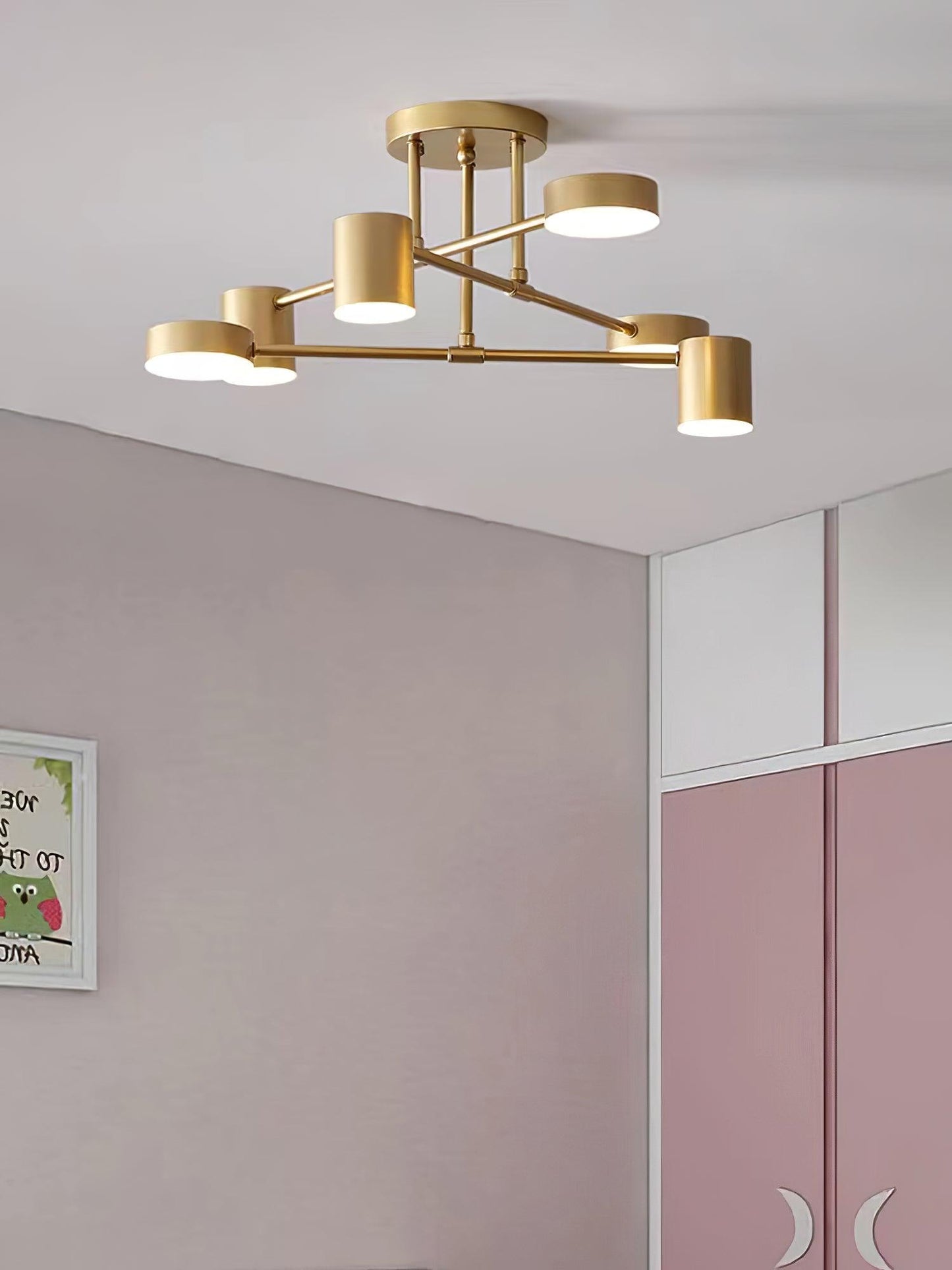 Luxury Gold Orb Chandelier LED Ceiling Light 6-Light