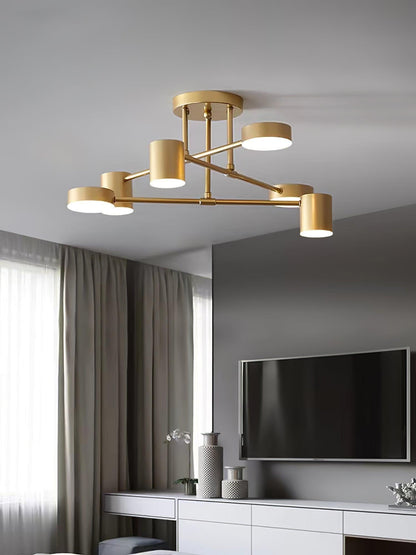 Luxury Gold Orb Chandelier LED Ceiling Light 6-Light
