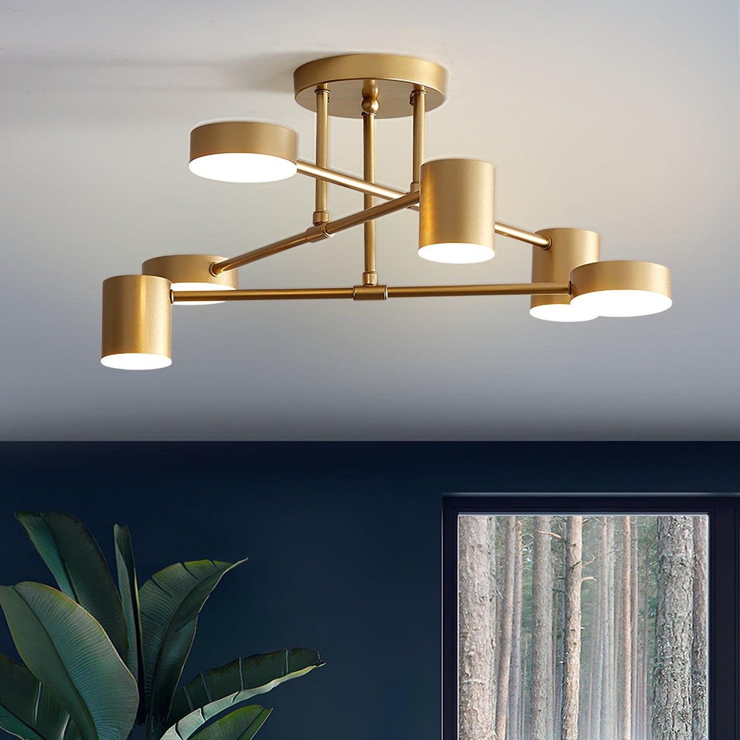 Luxury Gold Orb Chandelier LED Ceiling Light 6-Light
