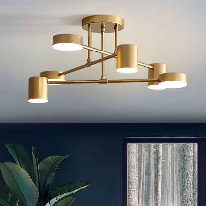 Luxury Gold Orb Chandelier LED Ceiling Light 6-Light