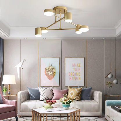 Luxury Gold Orb Chandelier LED Ceiling Light 6-Light