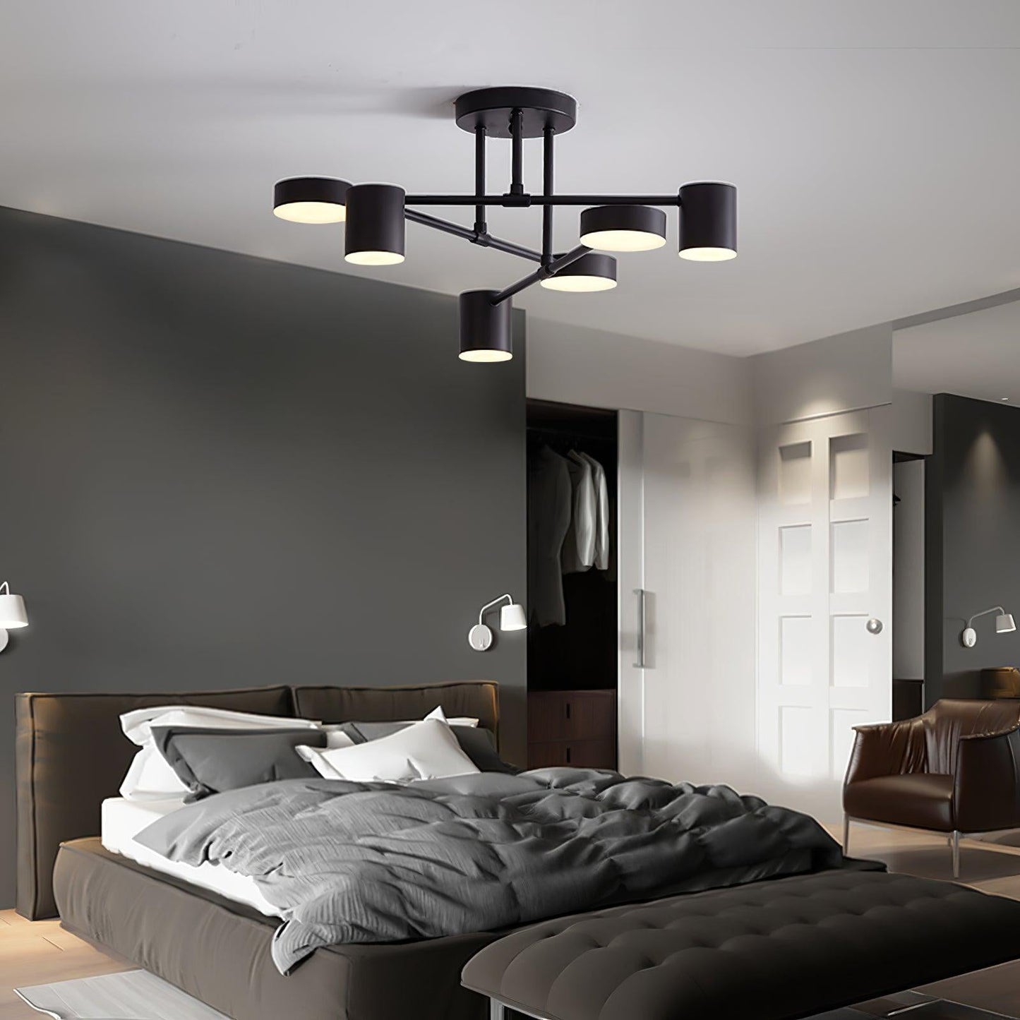 Luxury Gold Orb Chandelier LED Ceiling Light 6-Light