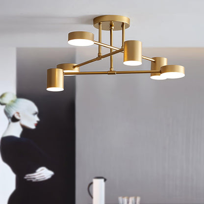 Luxury Gold Orb Chandelier LED Ceiling Light 6-Light