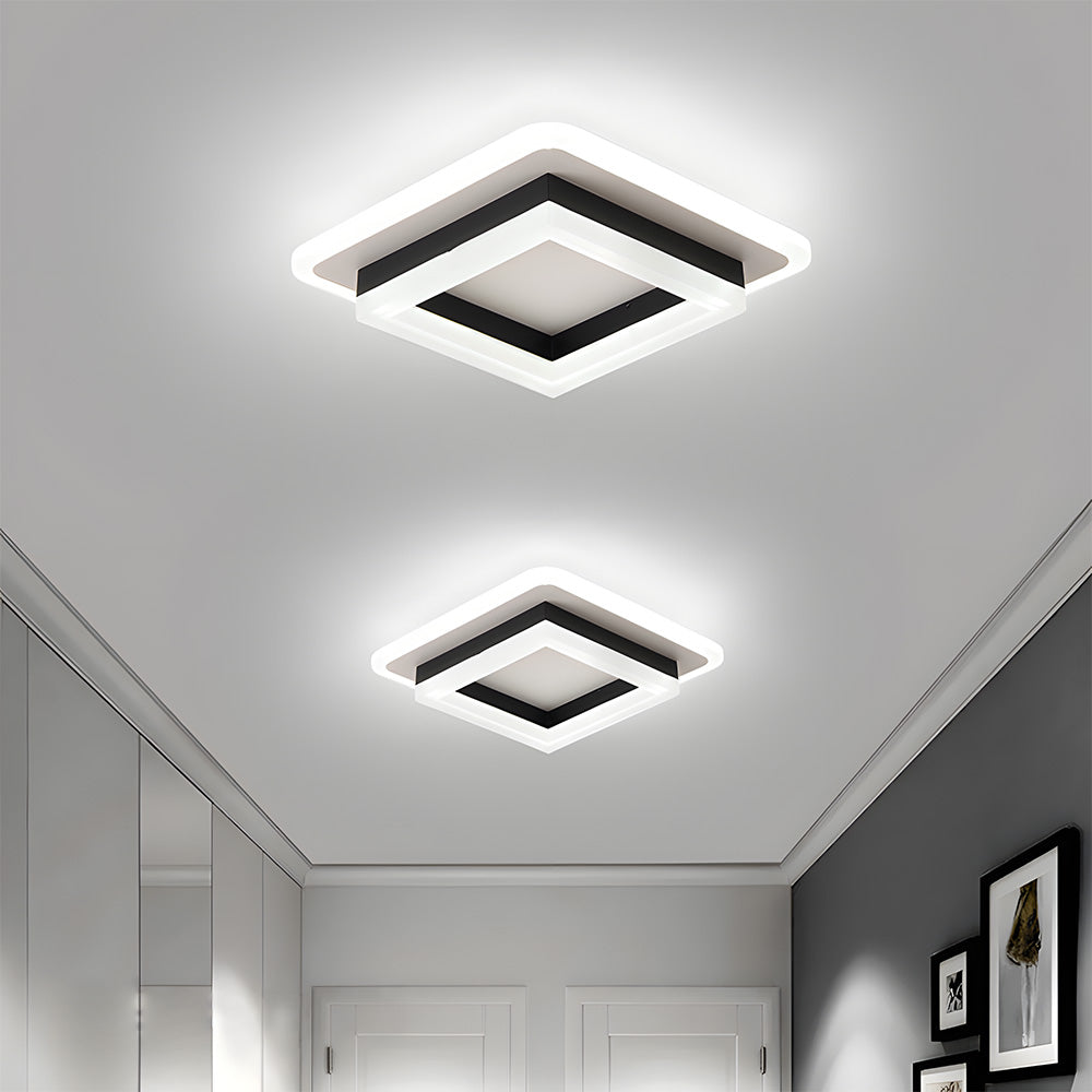 Contemporary Flat LED Ceiling Lamp – Simple Low Profile Light - Fesara