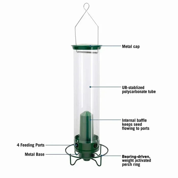 Wild Bird Feeder with Squirrel Proof Spin Tray