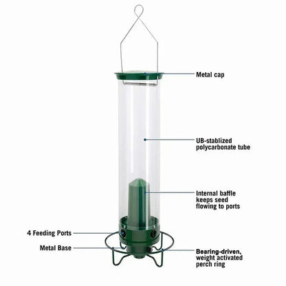 Wild Bird Feeder with Squirrel Proof Spin Tray