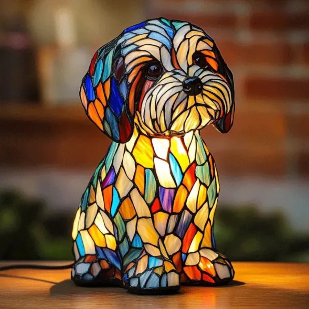 Colorful Pet Table Lamp Tiffany Inspired Home Decor Light