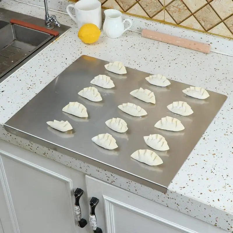 Premium Stainless Steel Chopping Board with Non Slip Base