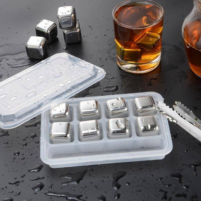 Premium Metal Ice Cubes - Reusable Chillers for Drinks