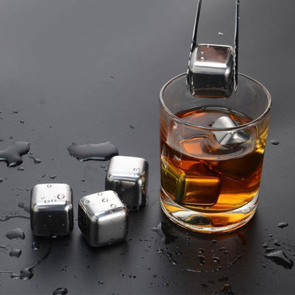 Premium Metal Ice Cubes - Reusable Chillers for Drinks