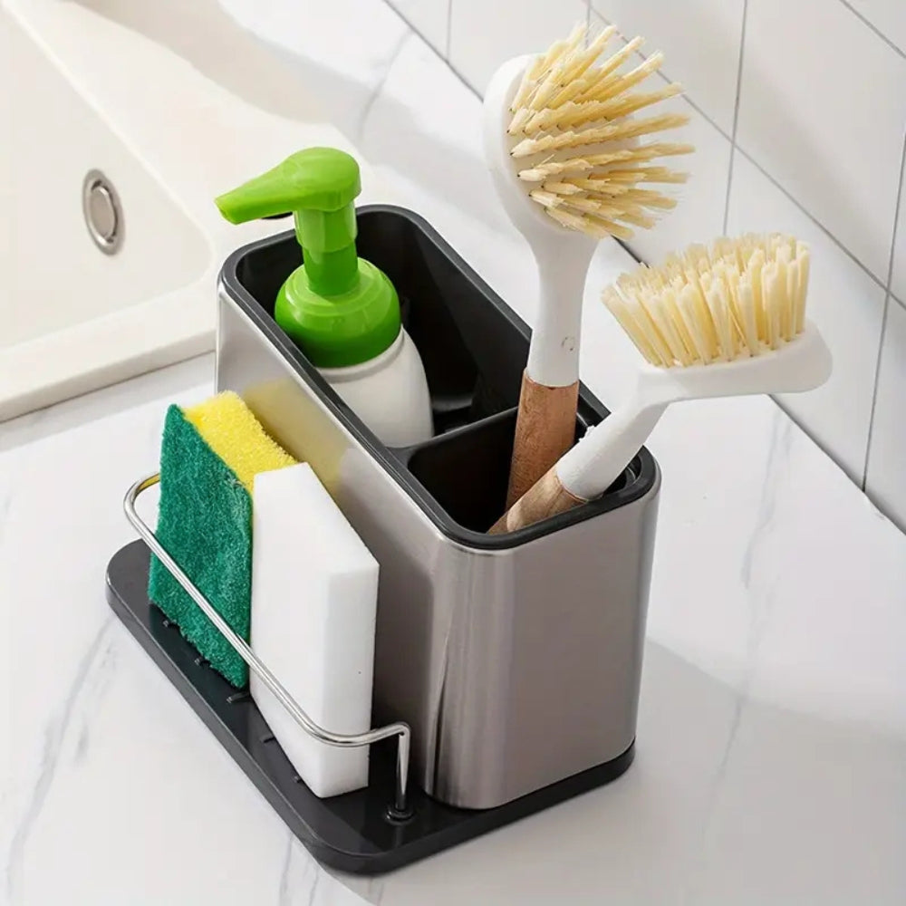 Stainless Steel Kitchen Sink Organizer & Soap Holder