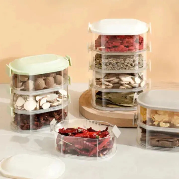 Compact 5 Piece Spice Storage Container