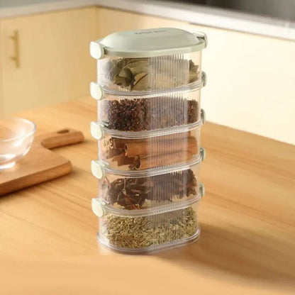 Compact 5 Piece Spice Storage Container - Fesara