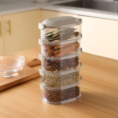 Compact 5 Piece Spice Storage Container