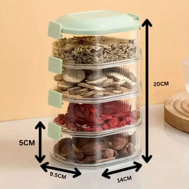 Compact 5 Piece Spice Storage Container