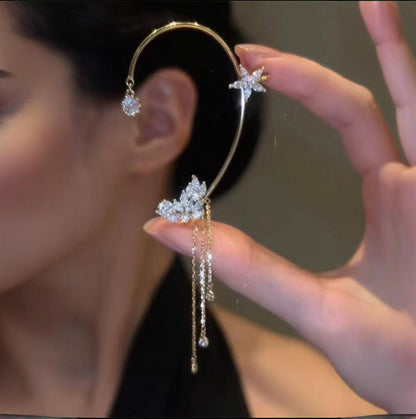 Fesara | Luxury Drop Earrings with Butterflies and Sparkling Crystals
