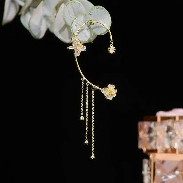 Fesara | Luxury Drop Earrings with Butterflies and Sparkling Crystals
