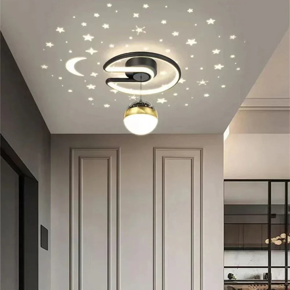 Modern Round LED Ceiling Light with Starry Night Effect