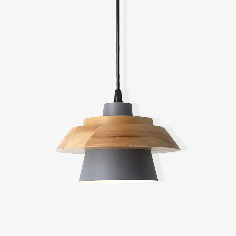 Rustic Wood Ceiling Light - Modern Scandinavian Lamp