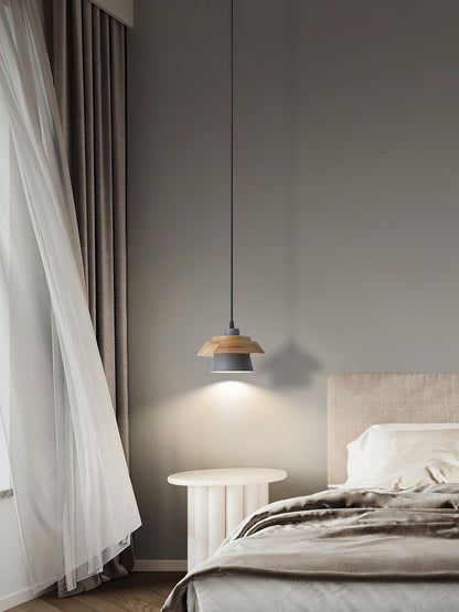 Rustic Wood Ceiling Light - Modern Scandinavian Lamp