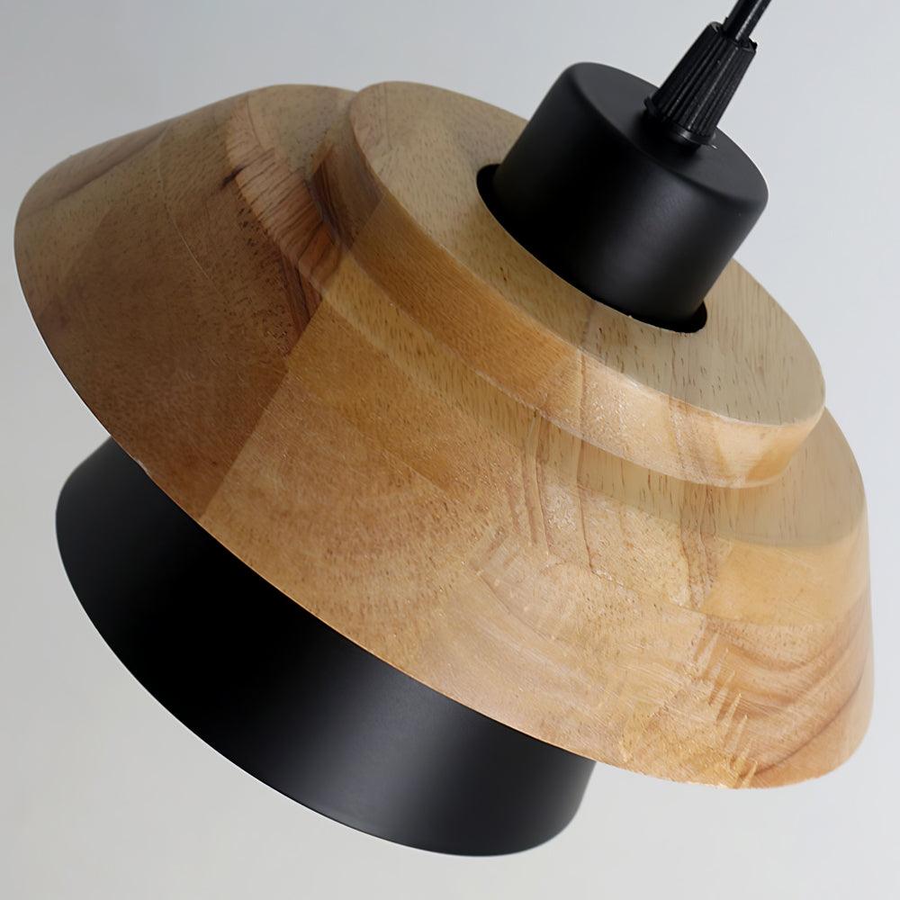 Rustic Wood Ceiling Light - Modern Scandinavian Lamp