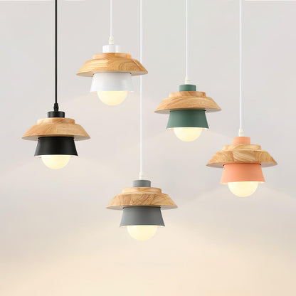 Rustic Wood Ceiling Light - Modern Scandinavian Lamp
