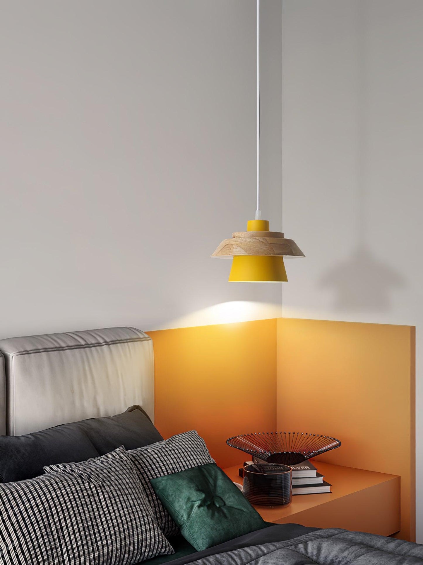 Rustic Wood Ceiling Light - Modern Scandinavian Lamp