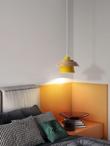 Rustic Wood Ceiling Light - Modern Scandinavian Lamp