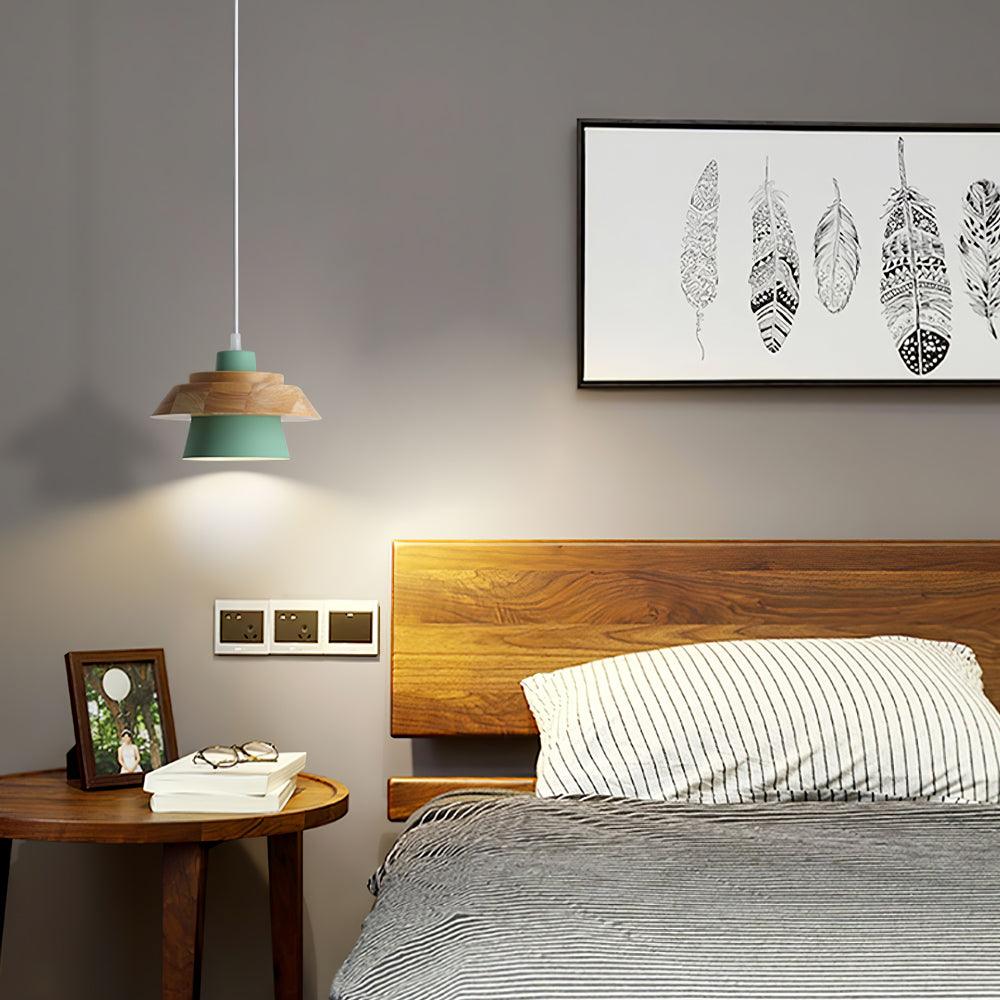 Rustic Wood Ceiling Light - Modern Scandinavian Lamp