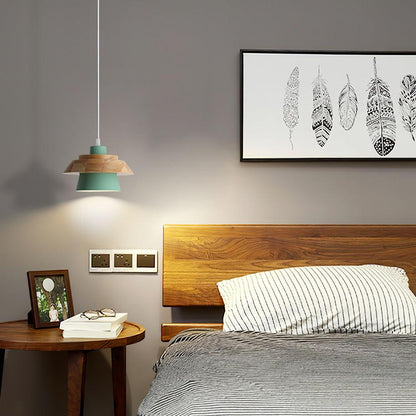 Rustic Wood Ceiling Light - Modern Scandinavian Lamp