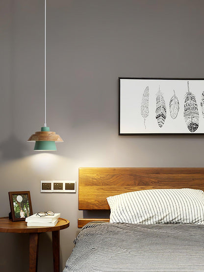 Rustic Wood Ceiling Light - Modern Scandinavian Lamp