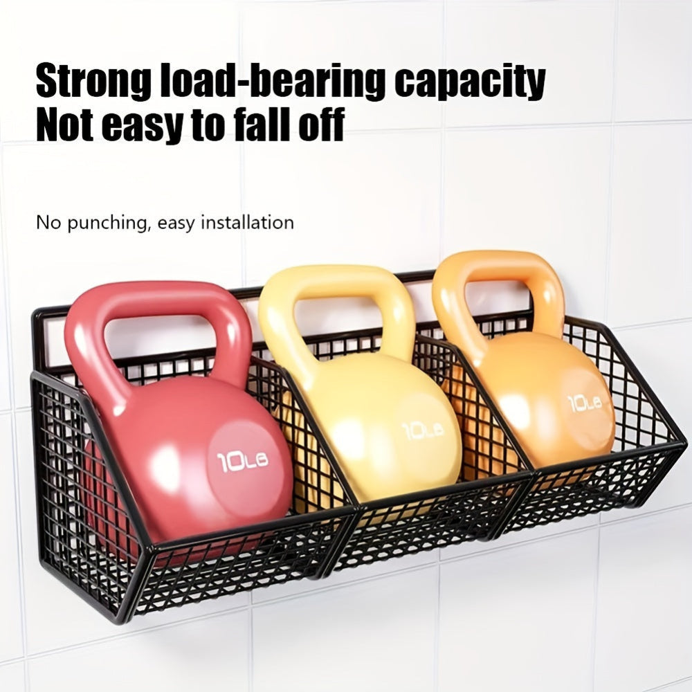 Space-Saving Wall-Mounted Wire Kitchen Basket Organizer