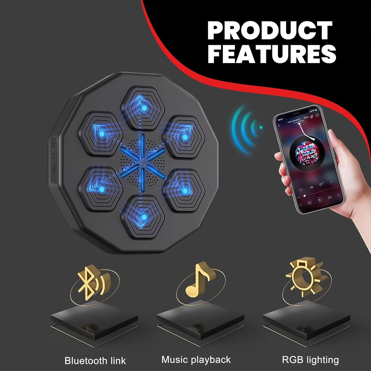 Compact Bluetooth Punching Pad for Home Workout - Fesara