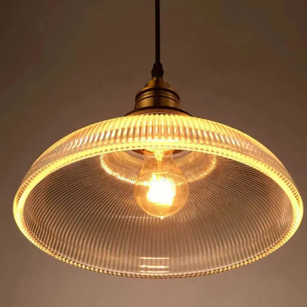 Classic Elegant Pendant Light - Vintage Style Glass Shade - Fesara