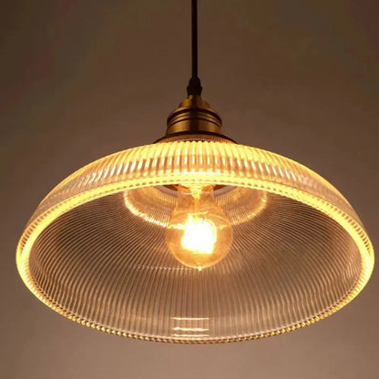 Classic Elegant Pendant Light - Vintage Style Glass Shade - Fesara