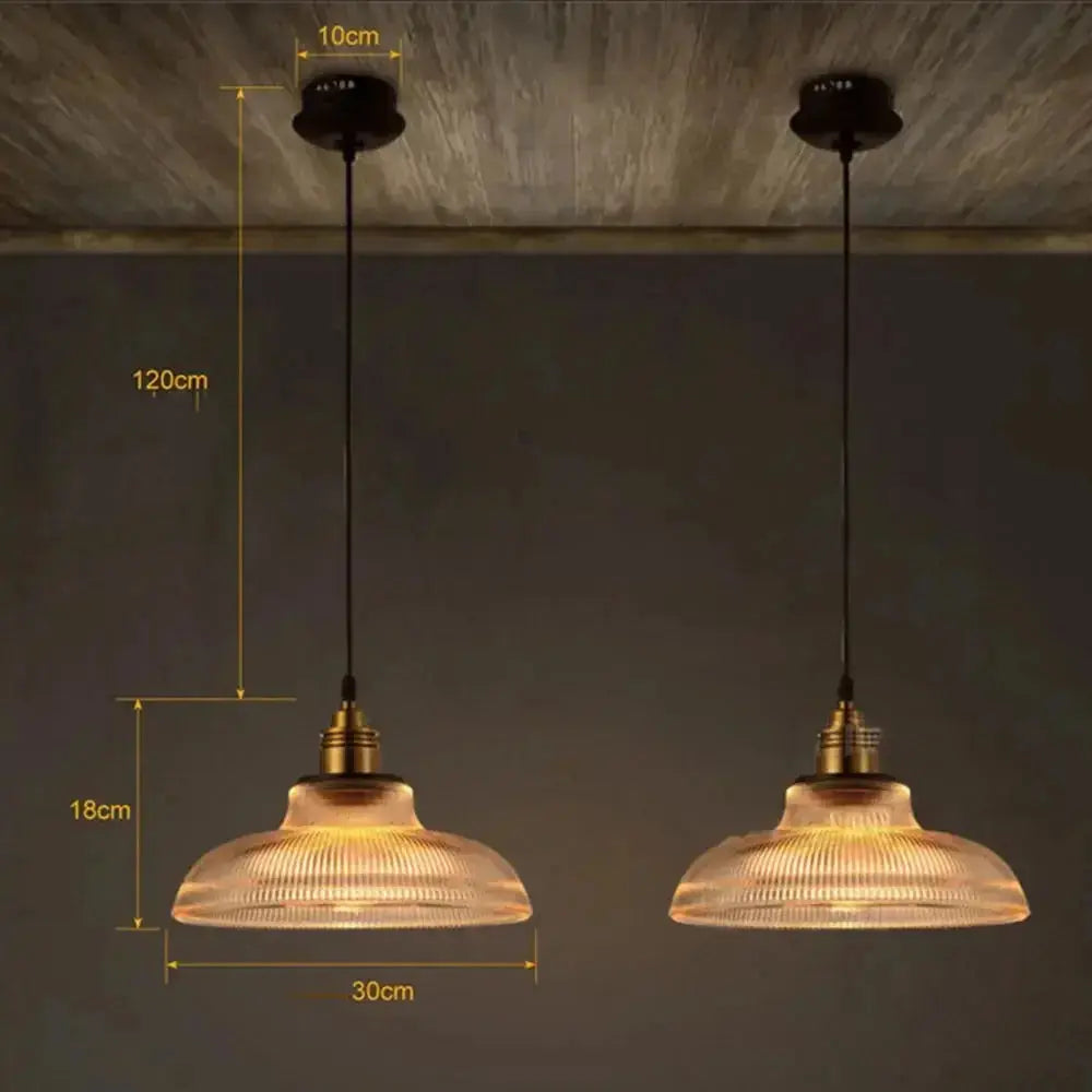Classic Elegant Pendant Light - Vintage Style Glass Shade