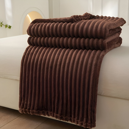 Cozy Plaid Fleece Throw Blanket Soft and Breathable