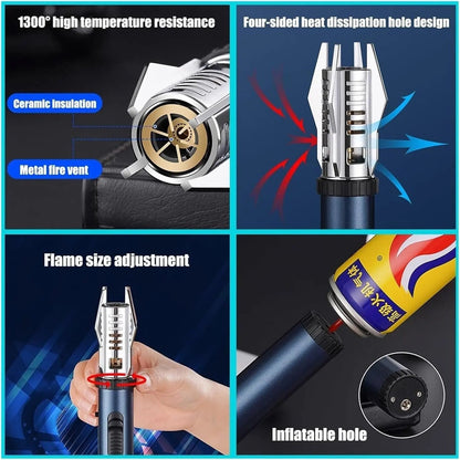 Windproof Lighter with Adjustable Flame for Outdoor Use