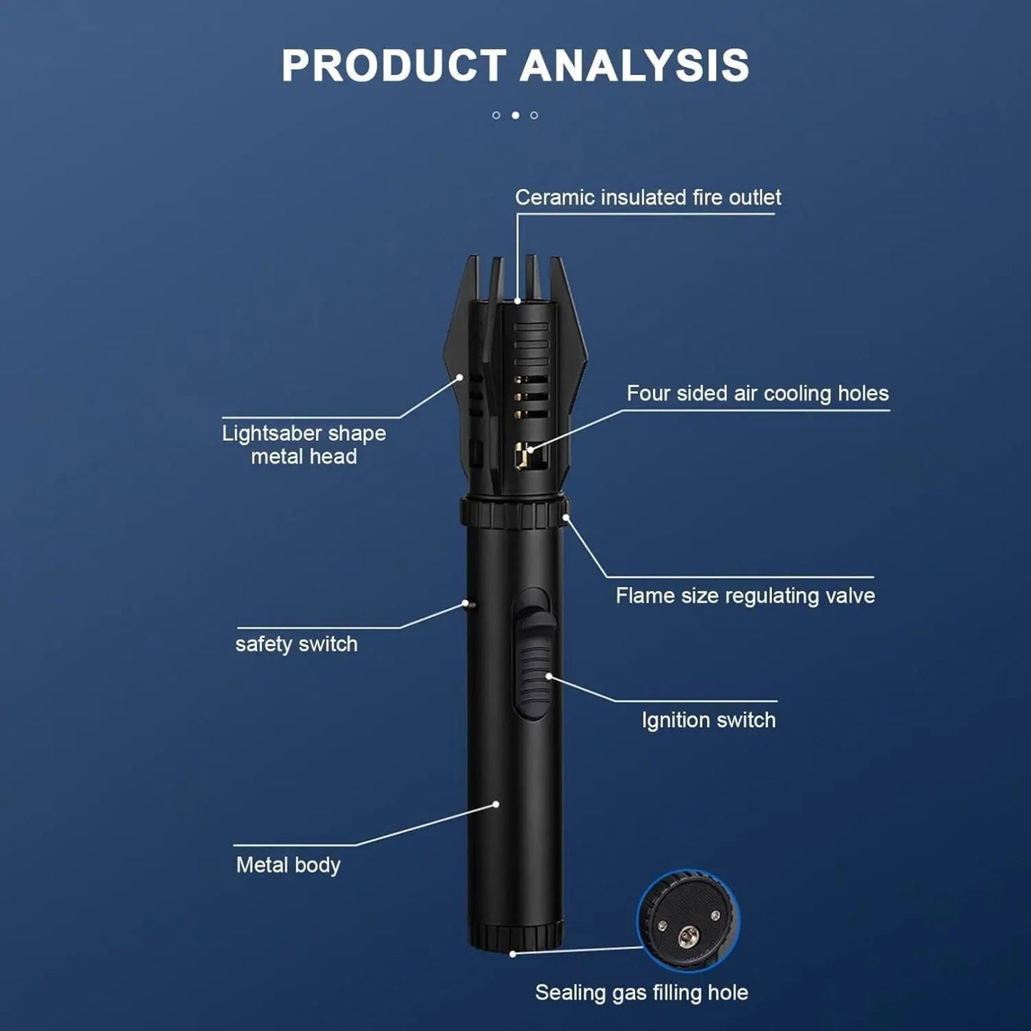 Windproof Lighter with Adjustable Flame for Outdoor Use