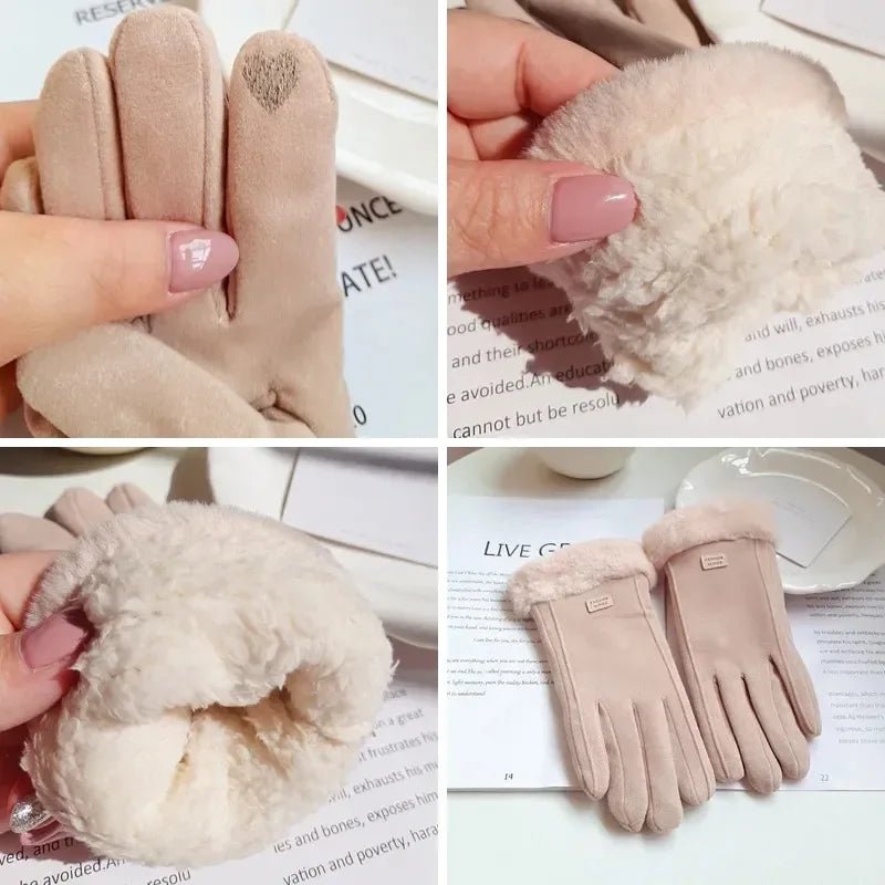 Suedelle | Cozy Plush Thermal Winter Touchscreen Gloves for Women 4