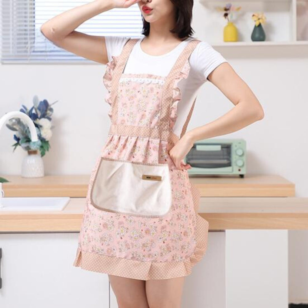 Classic Kitchen Apron Beautiful Floral Pattern