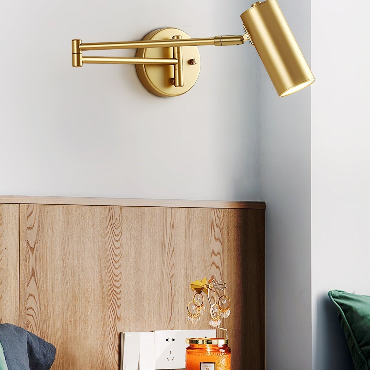 Contemporary Adjustable Silver Wall Light