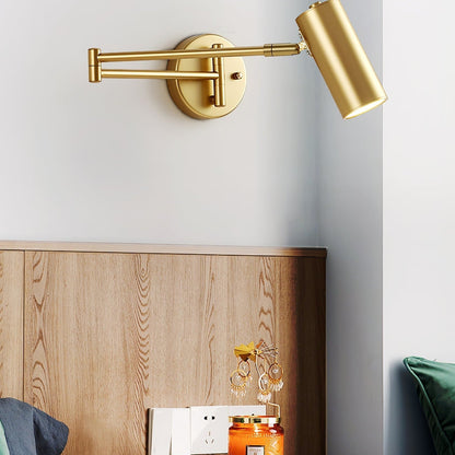 Contemporary Adjustable Silver Wall Light