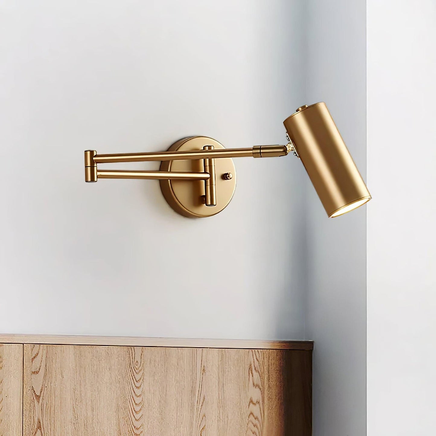 Contemporary Adjustable Silver Wall Light