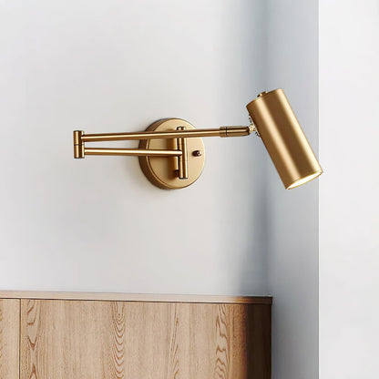 Contemporary Adjustable Silver Wall Light
