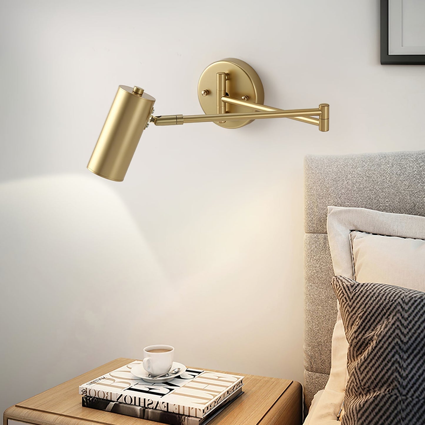 Contemporary Adjustable Silver Wall Light