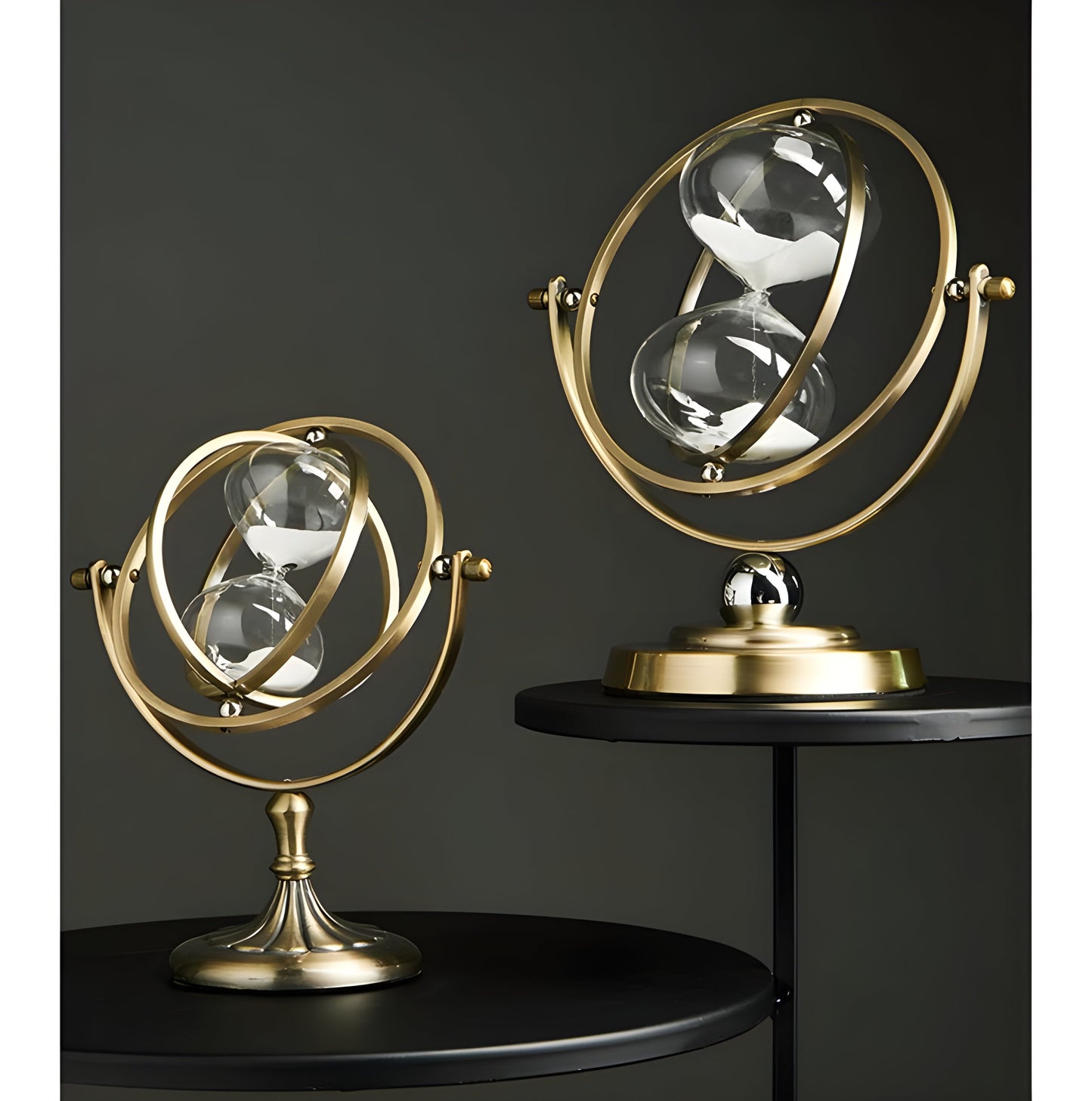 Classic Hourglass Clock with Gold Finish