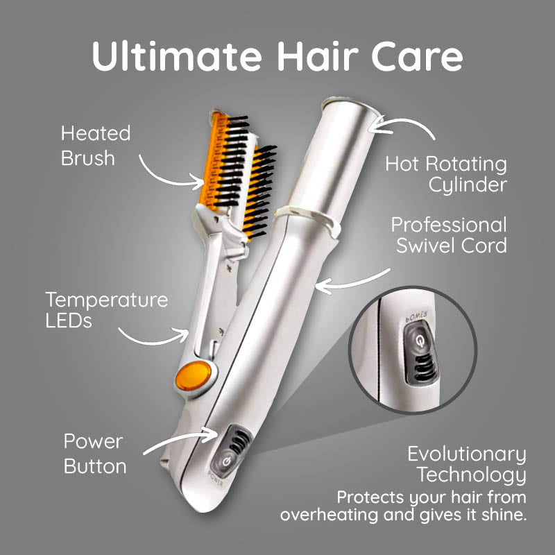 Dual Function Rotating Styling Iron Brush