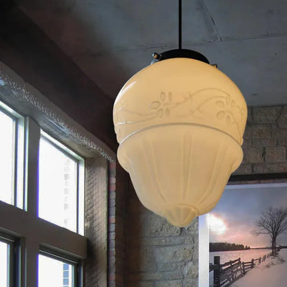 Vintage Retro Pendant Lamp with Glass Shade